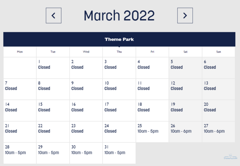 Thorpe Park 2022 Hours