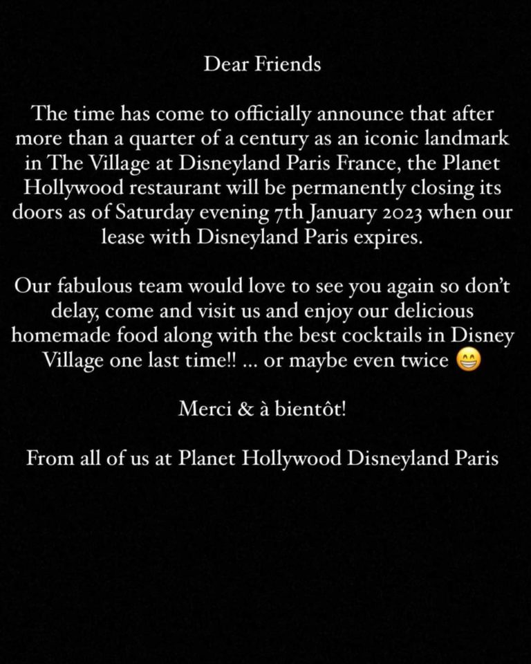 Planet Hollywood Closure